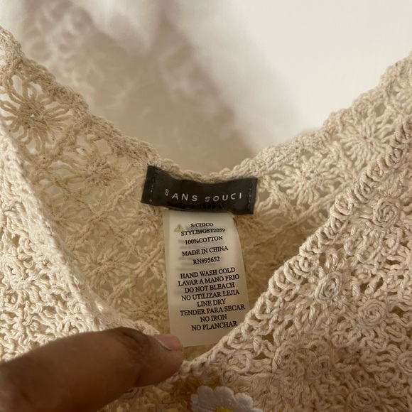 Y2k Sans souci sunflower crochete tank top size xs - Picture 3 of 6